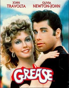 Olivia Newton John and John Travolta in the classic Grease movie poster