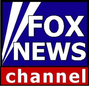 Logo for Fox News Channel in red, white and blue