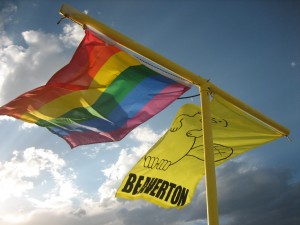 The proud flags of Camp Beaverton for Wayward Girls