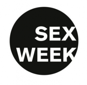 Yale's 2012 Sex Week logo: a solid, black circle with the white text "Sex Week" inside it