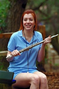 Alyson Hannigan from American Pie 2 with her flute at Band Camp