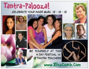Tantra-Palooza 2012 promotional card with pictures of all 12 tantra teachers