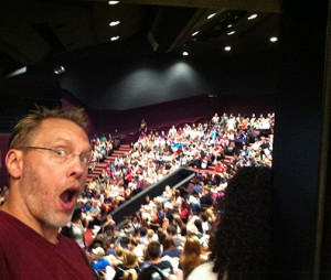 Sex and relationship educator Reid Mihalko of ReidAboutSex.com about to lecture to 500 college students on rape culture, consent, and healthy sexual relationships at Brock University