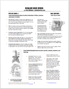 Thumbnail of sex and relationship expert Reid Mihalko of ReidAboutSex.com's handout for his Blowjob Grad School workshop