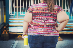 Obese woman at a carnival