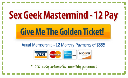 Registration button for sex and relationship educator Reid Mihalko's Sex Geek Mastermind for one payment