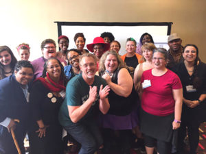 Sex and relationship educator Reid Mihalko of ReidAboutSex.com posing with fellow sex educators at Atlanta GA's 2017 Sex Down South Conference