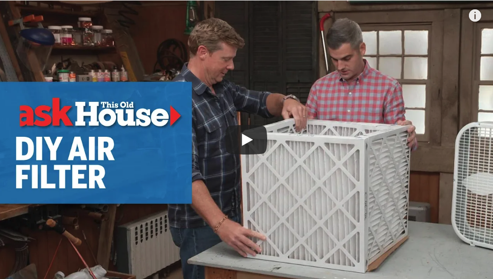Youtube screenshot from Ask This Old House channel for the DIY AIR FILTER episode