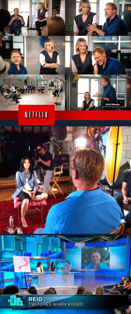 Montage of Reid's television appearances - teaching with Chelsea on Netflix, Lisa Ling interview, on CBS' The Doctors