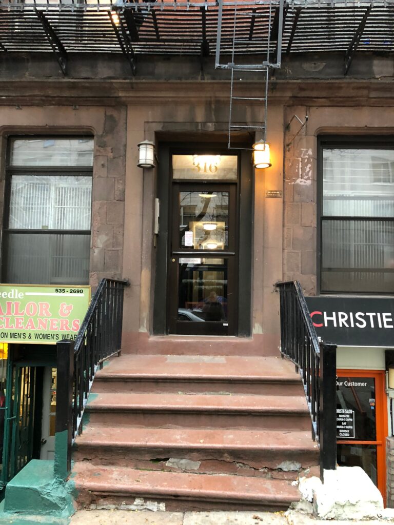 Picture of the front stoop of Reid's NYC apartment