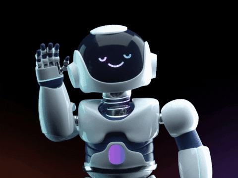 Friendly Faced Robot Waving at you