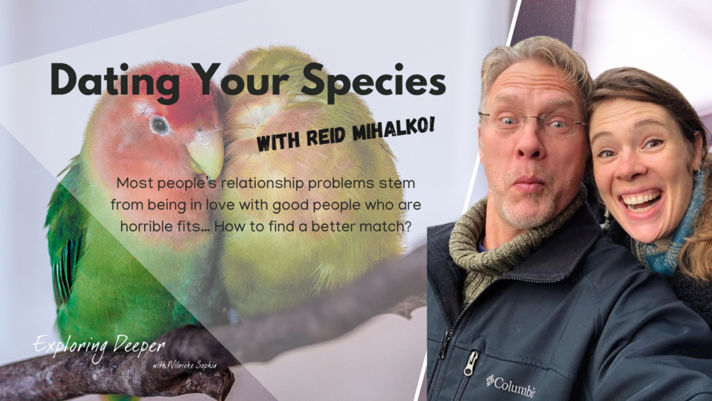 Event banner for Dating Your Species with Reid Mihalko & Wilrieke Sophia