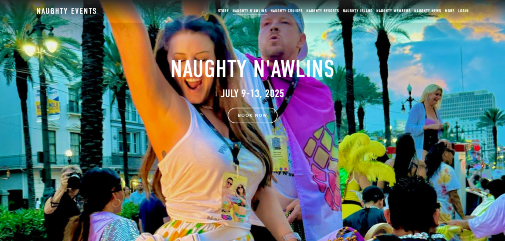 Home page of the Naughty N'awlins website