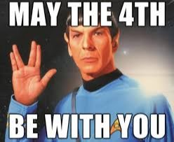 Meme of Star Trek's Spock with the Star Trek meme greeting