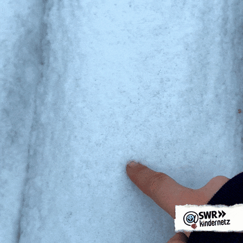 GIF of a finger drawing a heart in the snow