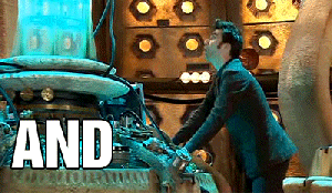 Dr Who "And Thrust" of David Tennant humping the Tardis console GIF