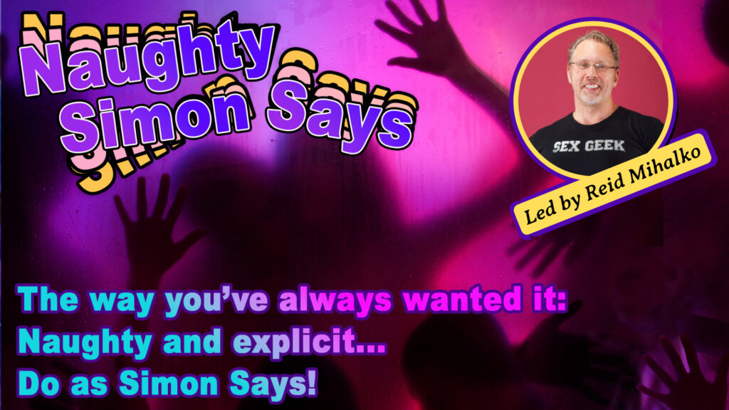 Naughty Simon Says event banner - "The way you've always wanted it: Naughty and explicit... Do as Simon Says!