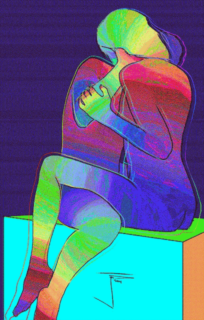 Tantric energy rainbow kiss GIF